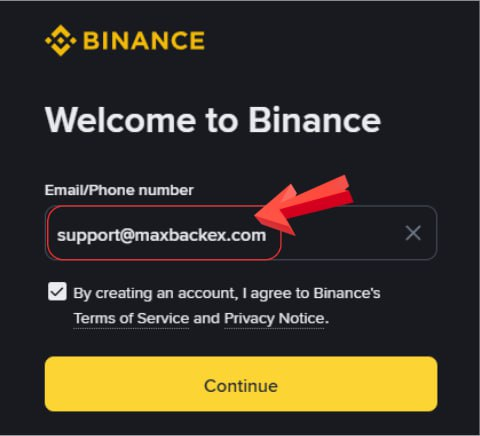 Register on Binance