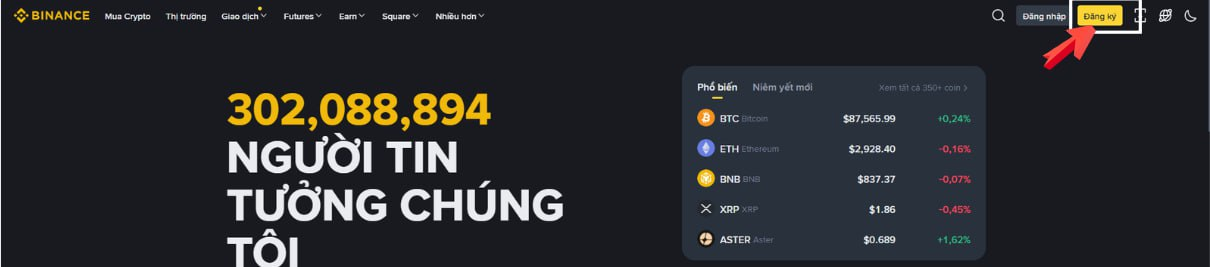 đăng ký Binance