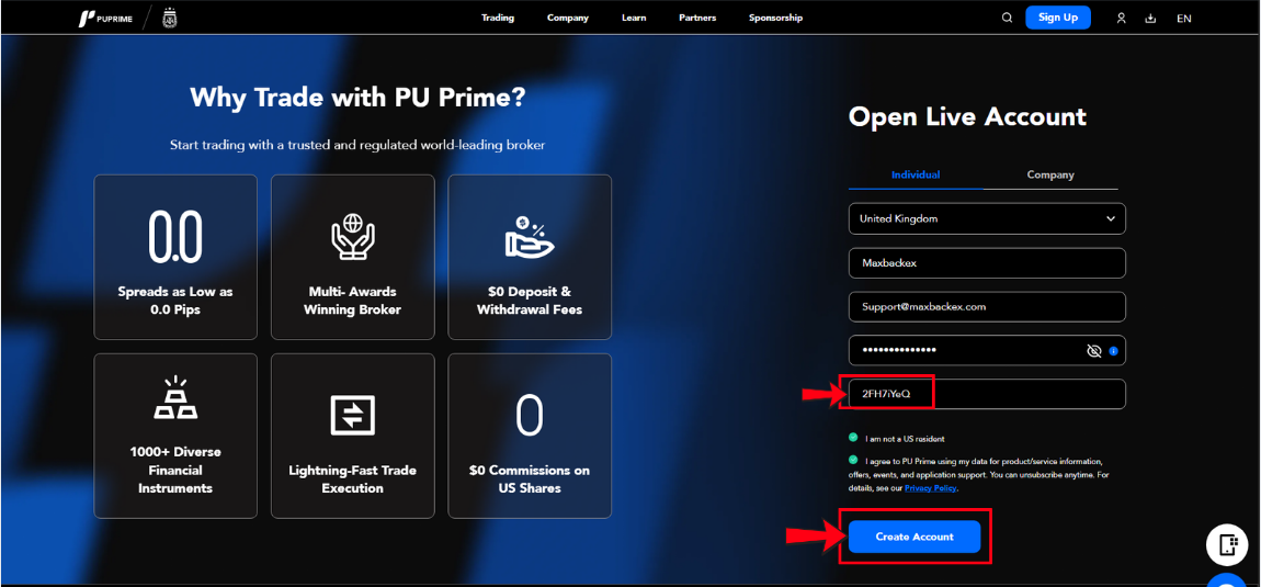 Register on PU Prime