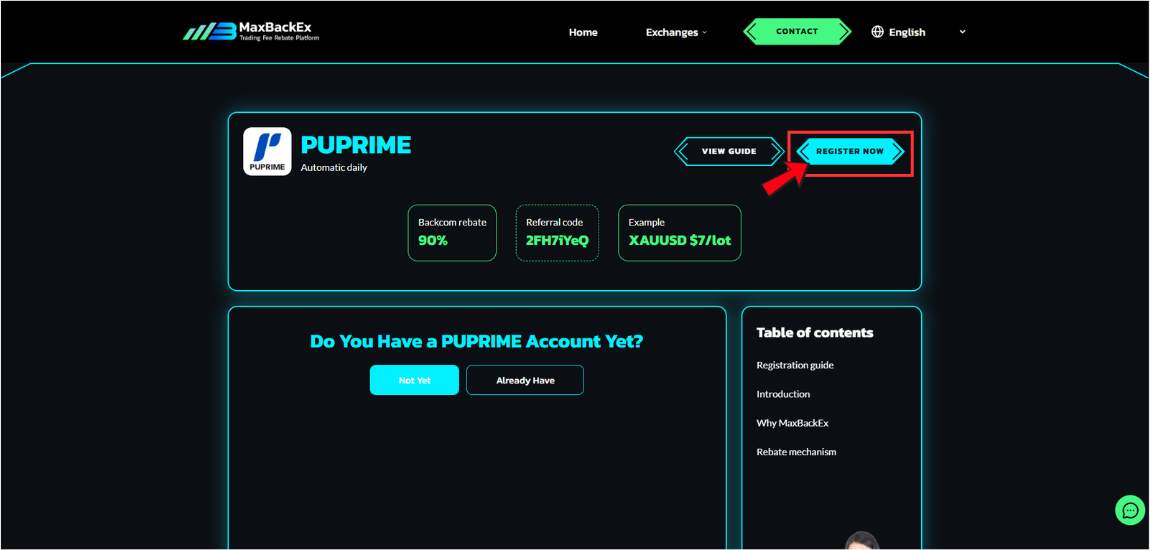 Register on PU Prime